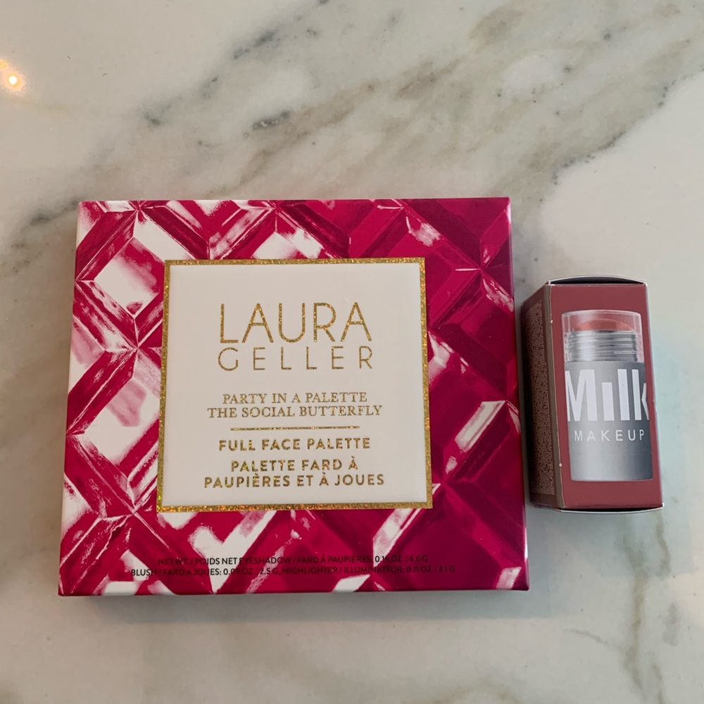 SOLD NIB Laura Geller The Social Butterfly Palette & Milk Lip/Cheek Stick